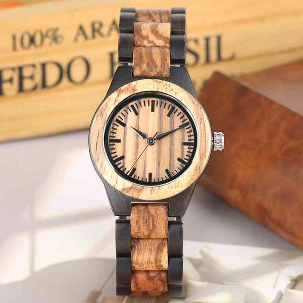 Feminino relógio de quartzo relógios de quartzo completo ajustável banda de madeira esportes moda casual mulheres relógio hour top marca luxo reloj