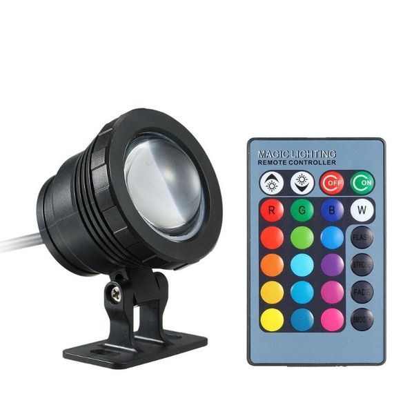 

lamp holders & bases ac/dc 12v 10w rgb led underwater light submersible with remote control 16 colors changing flash/ strob drop