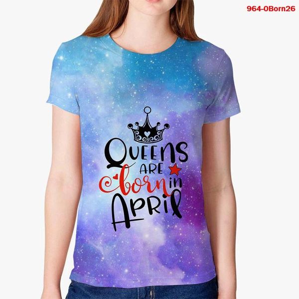 

women's t-shirt 3d shirts birthday squad queen party women t shirt fashion gold letter casual short sleeve tee o neck clothes, White
