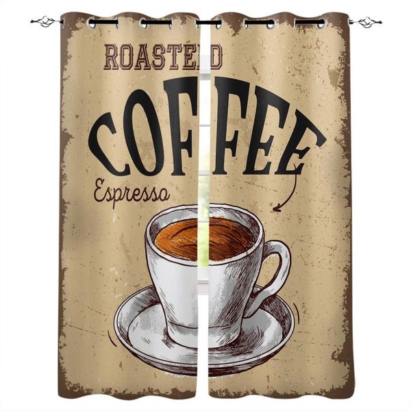 

coffee retro style curtains for bedroom living room modern kitchen windows curtain home decoration drapes &