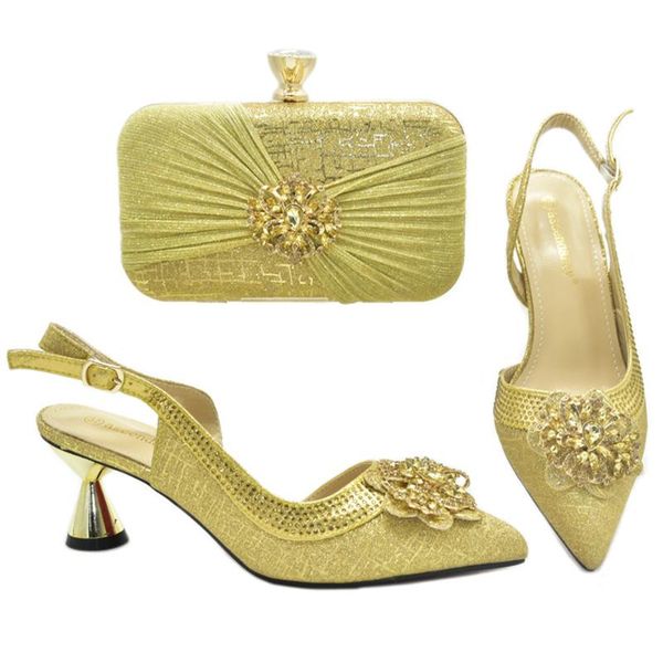 

colorful summer sandlas mature italian ladies shoes and bags to match set decorated with rhinestone in italy golden color dress, Black