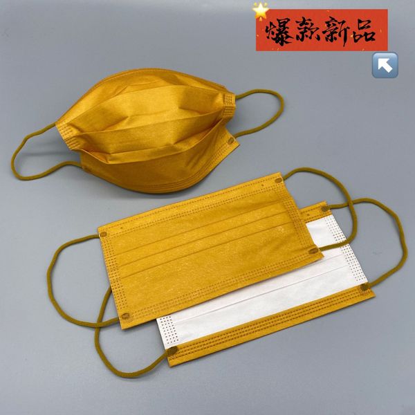 

gold mask 10pcs retail package fashion designer face masks 3 layers beautiful black disposable non-woven mascarilla mascherina