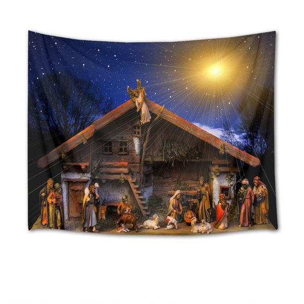 

tapestries christmas starry sky tapestry jesus nativity manger scene wall blankets