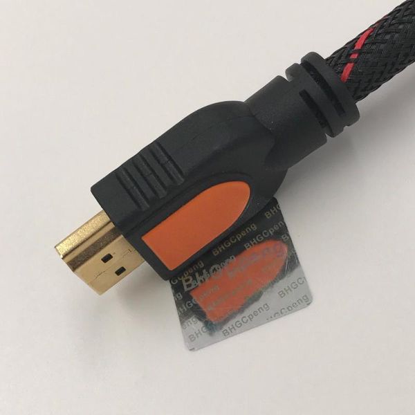 

audio cables & connectors gold hdtv cable nylon net high speed plated plug male-male copper od 8.5mm support 1080p 3d for xbox ps3 20cm