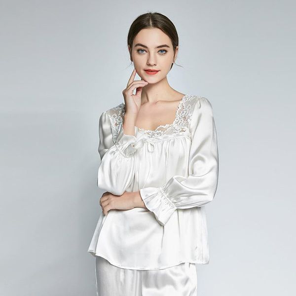 

women's tracksuits silk pajamas suit spring and autumn 19  missan princess long sleeve trousers two piece large size home clothes, Gray