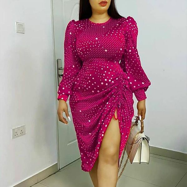 

printed long lanterm sleeves high women dress slit o neck bodycon christmas birthday event dresses for trending, Black;gray