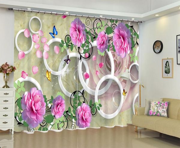 

curtain & drapes flowers print europe luxury 3d blackout window for living room bed el wall tapestry cortinas decorative