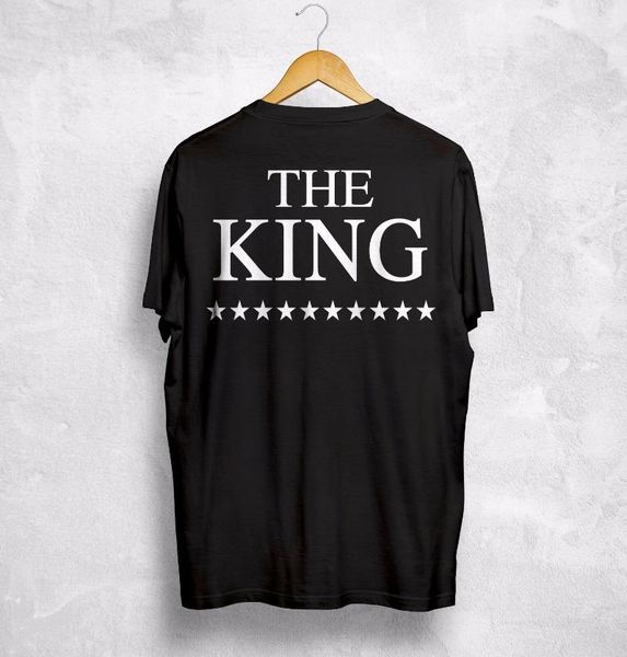 

men's t-shirts couple boyfriend girlfriend t-shirt the king his queen valentines male loose gift summer shirts holiday, White;black