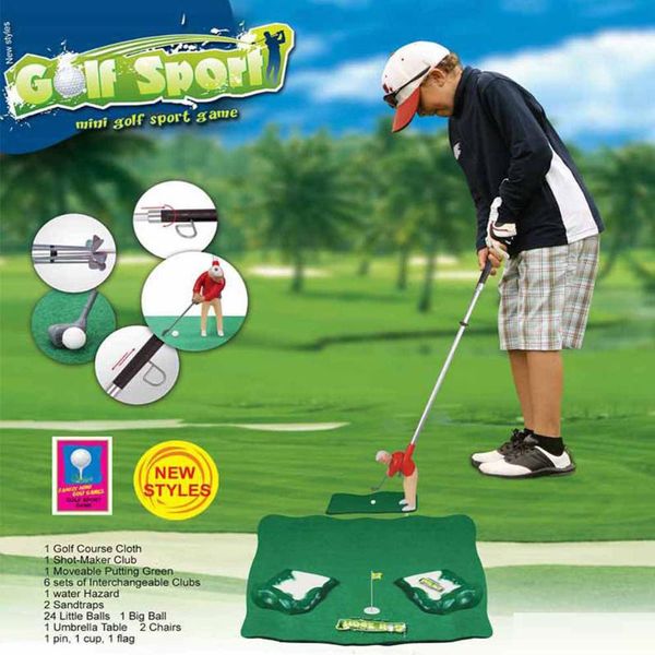 

mini golf game set kids home indoor portable toy ball sport complete of clubs
