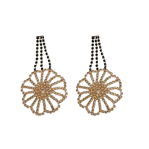 

romantic elegant hollow crystal flower earrings for woman 2021 chic fashion korean jewelry party girls luxurious sweet earrings, Silver
