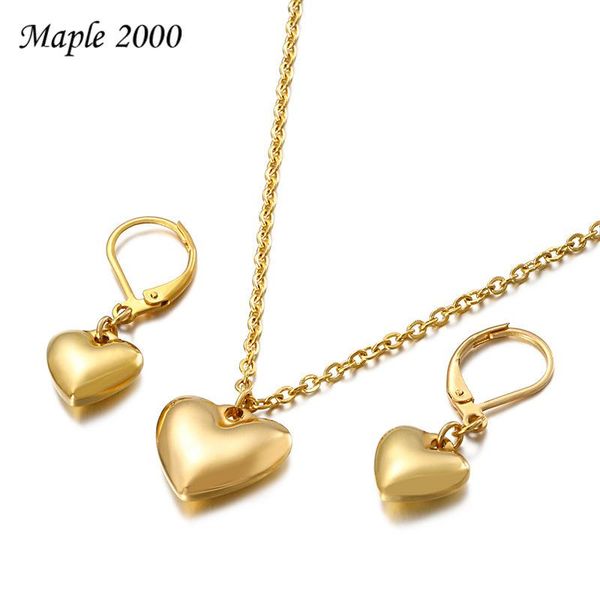 

korean style set necklace heart shaped earrings fashion trend personality pendant jewelry &, Silver