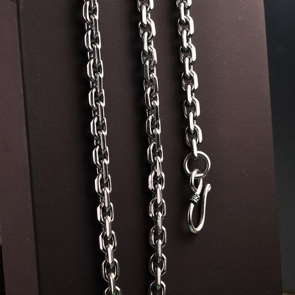 

chains 925 sterling silver necklaces for men and women personality rough design vintage chockers link chain punk jewellery