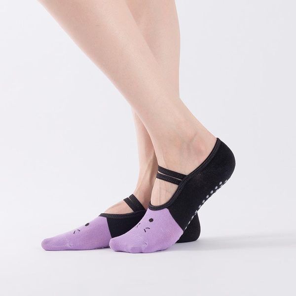 

sports socks family fitness yoga boat lace ballet non-slip trampoline, Black