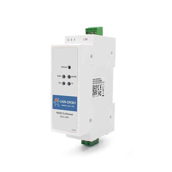 

smart home control data transmission din-rail serial port rs232 to ethernet converter server usr-dr301 support modbus rtu tcp