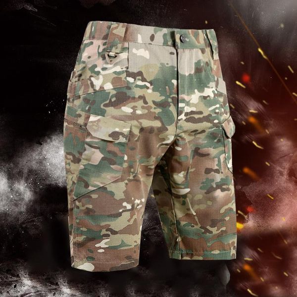 

men's shorts military cargo men jogging streetwear summer cotton brand tactics outdoor camouflage casual man, White;black