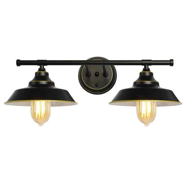 

wall lamp industrial vintage light double head black iron mirror stair bathroom bedside living room sconce