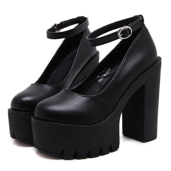 

dress shoes 2021 spring autumn casual high-heeled ruslana korshunova thick hheels platform pumps black white size 42