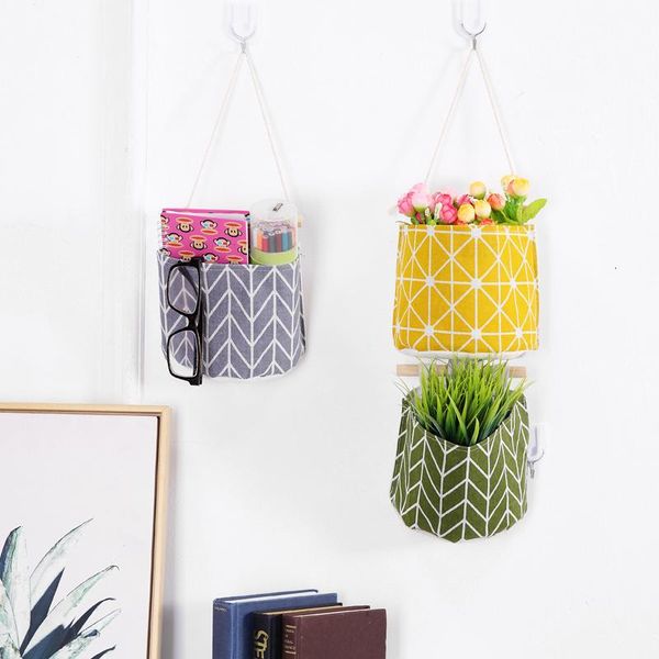 

storage boxes & bins wall hanging bag cotton linen space saver mounted wardrobe hang pouch cosmetic toy