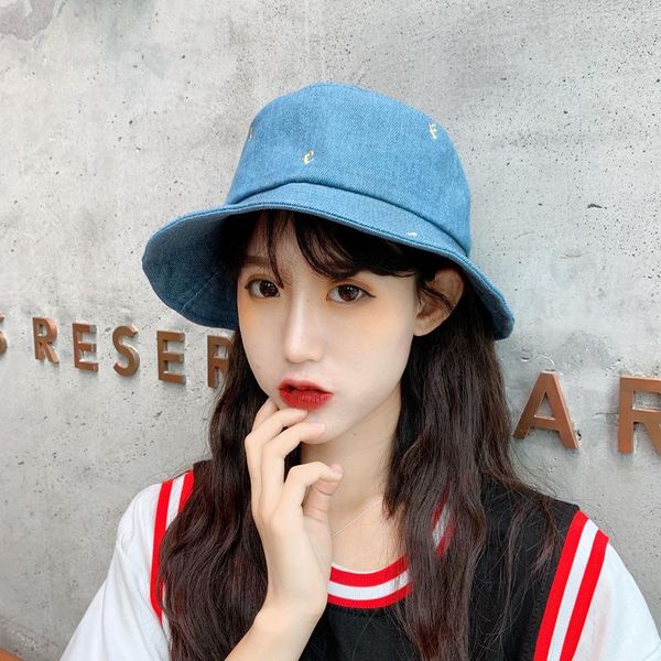 

cloches outdoor travel hat sun cap hats for men and women cotton like realizing stuff letter embroidery bucket fisherman, Blue;gray