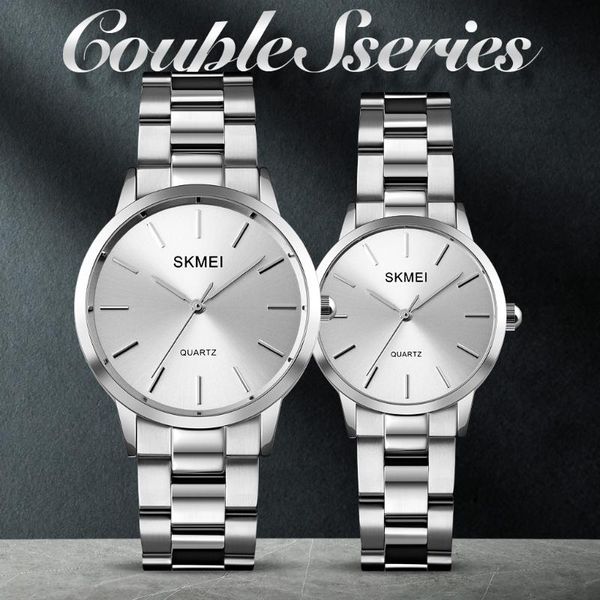 

wristwatches couple quartz watches simple design classic mens women waterproof male female watch 1694 1695, Slivery;brown