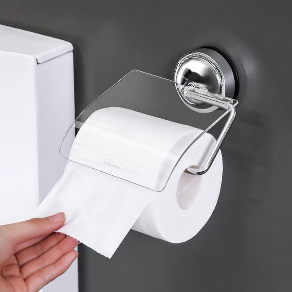 

toilet paper holders bathroom tissue holder wall-mounted no need to punch with cover waterproof wc roll shelf