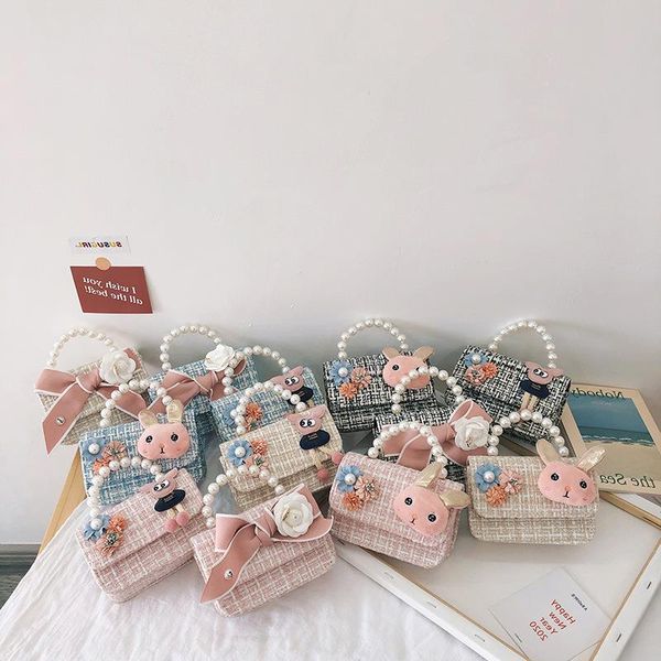 

of handbag coin linen children's princess female 2021 korean version cotton cute bunny one-shoulder new and bag accessory fkffm