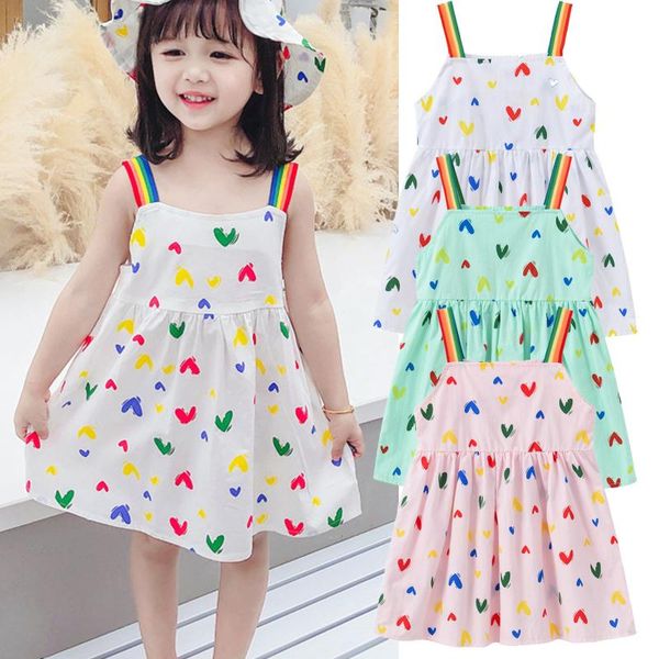 

girl's dresses toddler baby kids girls summer strap dress princess casual clothes children's clothing 2021 fashion, Red;yellow