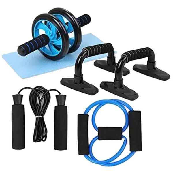 

spring exerciser abdominal press wheel pro with push-up bars jump rope and knee pad for home exercise muscle fitness training equipment