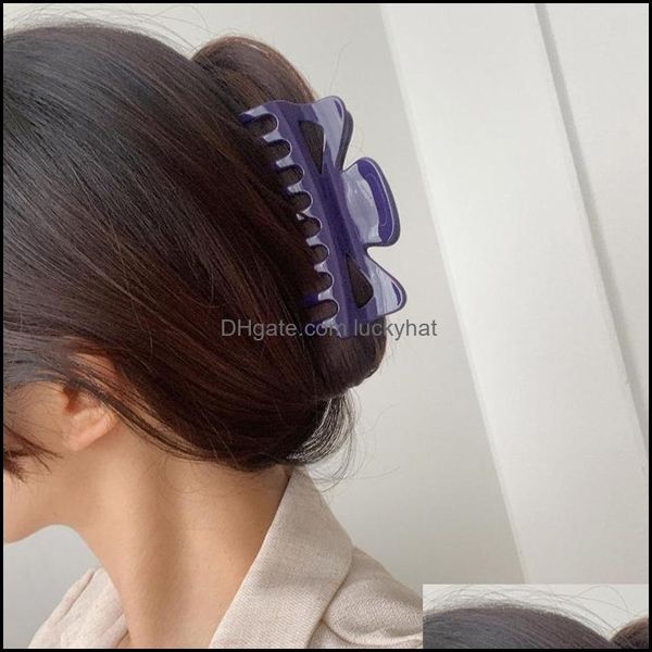 J￳ias 10pcs/lote comprimento de moda 11,8 cm garras ocas para mulheres rabos de cavalo scruxies grampos projetar borboleta clipes de cabelos pl￡sticos j￳ias gotas d D