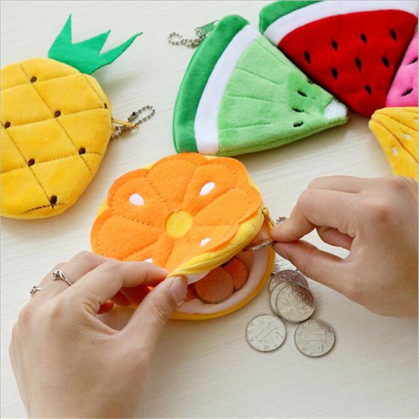 

card holders mini fruit change purse key pouch holder children gifts korean cute coin kids small wallet girls money bag, Brown;gray