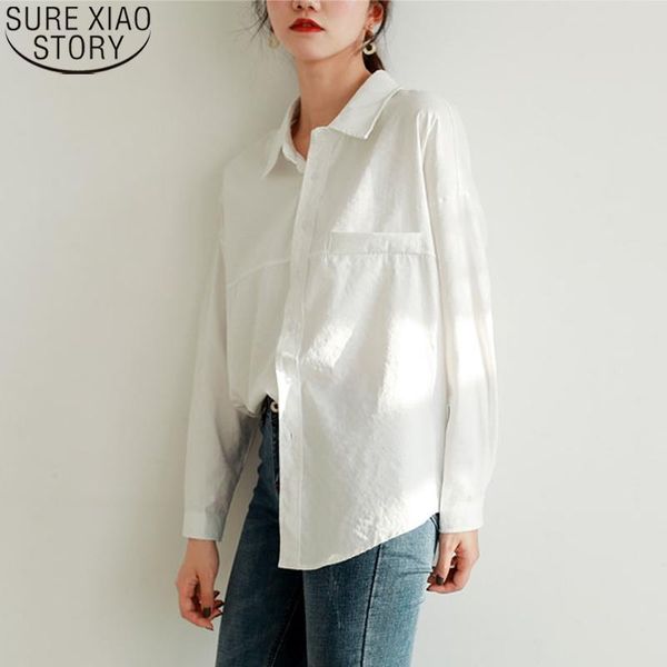 

white shirts women long sleeve and blouse 2021 autumn loose blusas mujer de moda casual office lady 11117 women's blouses &