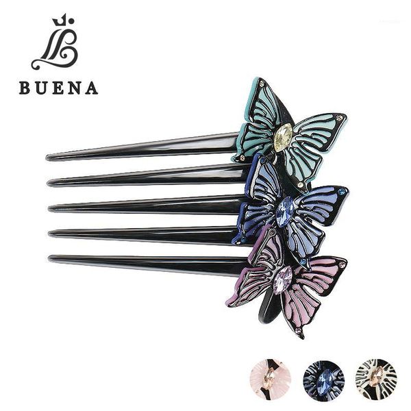 

alexander rainbow butterfly hair comb cellulose acetate butterflies accessory austria crystal jewelry ac141
