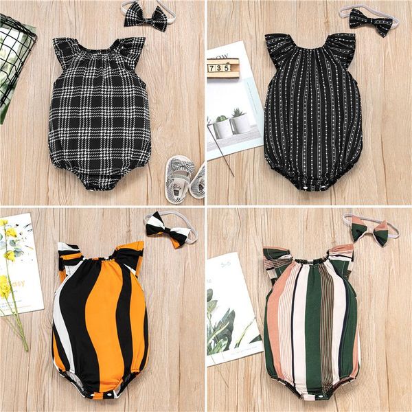 

summer toddler boy girl cotton stripe printted sleeveless bodysuit kid girls casual breathable soft children clothes rompers, Blue