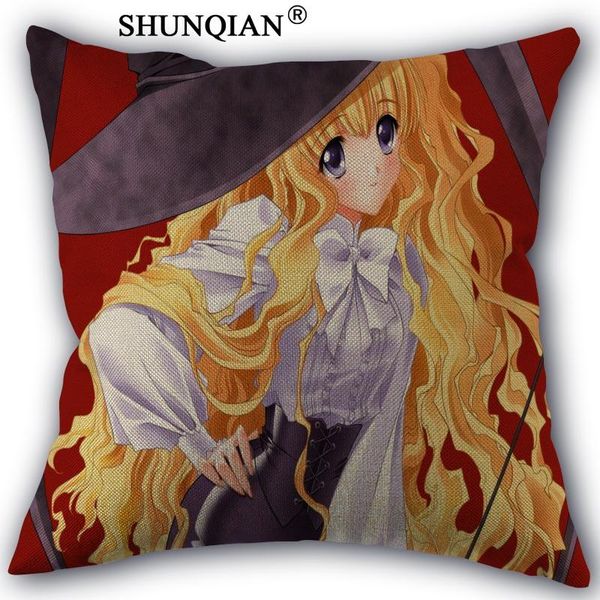 

pillow case nice custom the little witch anime pillowcase cotton linen throw cover customize 45x45cm one side