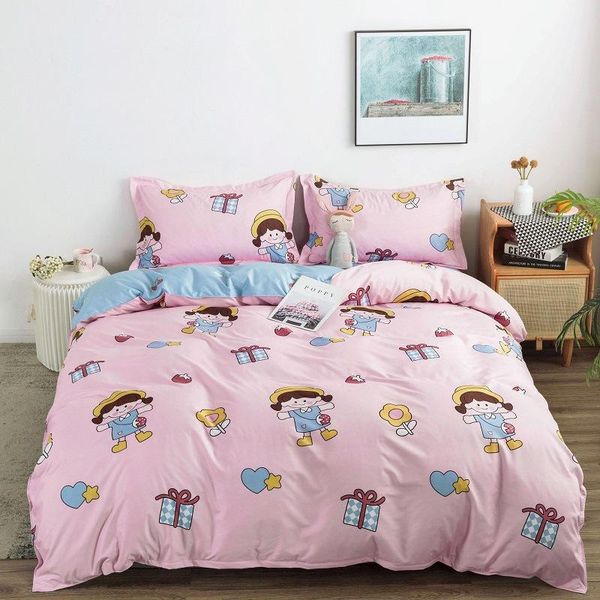

bedding sets duvet cover set 4 pieces little girl pattern sweet pink color bedclothes include bed sheet pillowcase comforter oceania