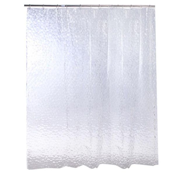 

shower curtains 3d bath curtain clear cubes water transparent eva thicker (white)