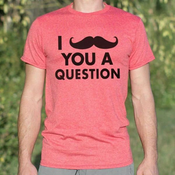 

i mustache you a question t-shirt | mens short sleeve graphic t-shirt, White;black