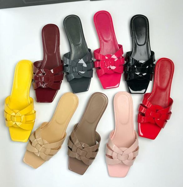 

luxury genuine leather brand flat slippers women summer woven heel women's shoes plus size sandals and 35-41, Black