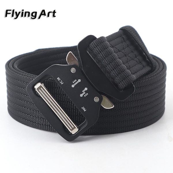 

belts pit pattern belt men tactical designer for jeans pants nylon 3.8 cm wide black metal buckle waist, Black;brown