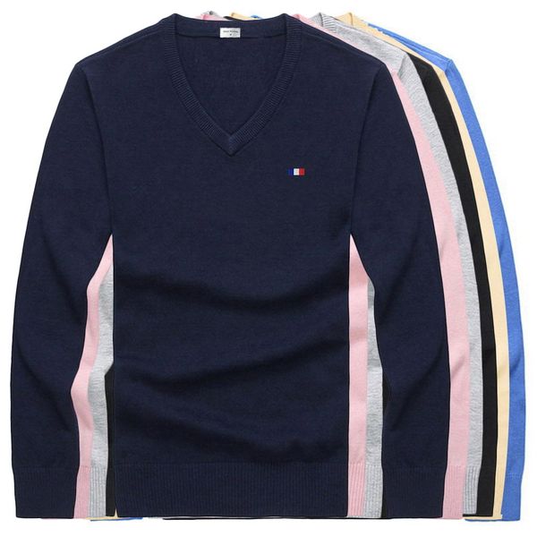 

men's sweater brand, pure cotton knitted sweater, casual, v-neck, spring and autumn, pl8508, White;black