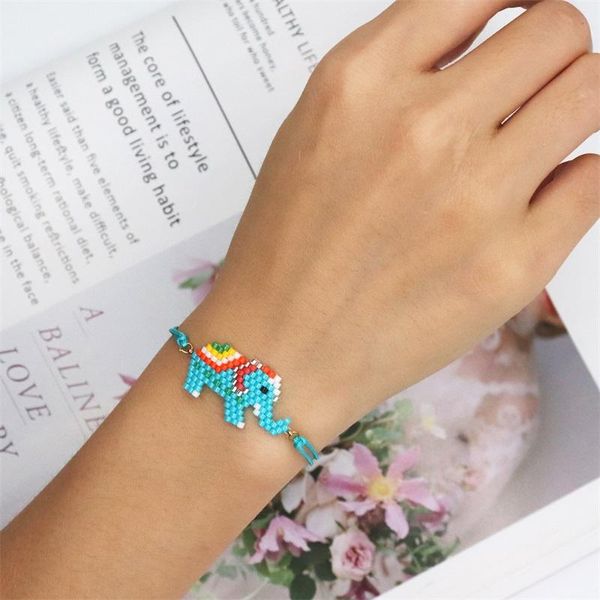

beaded, strands zhongvi children bracelet miyuki elephant pattern pulseras women gift jewelry animal bracelets bohemian handmade bead weavin, Black