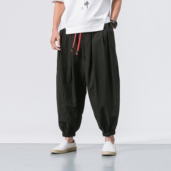 

summer style harem pants men casual loose men's shorts, White;black
