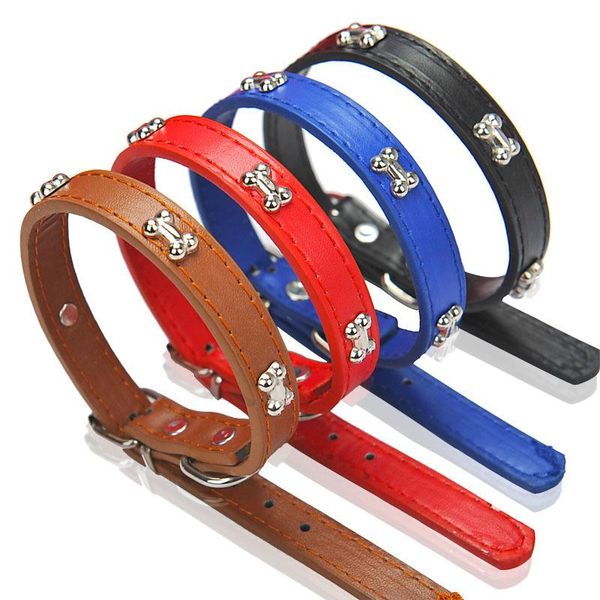 

dog collars & leashes charming bone pet collar soft pu leather puppy lead for chihuahua yorkie small leads