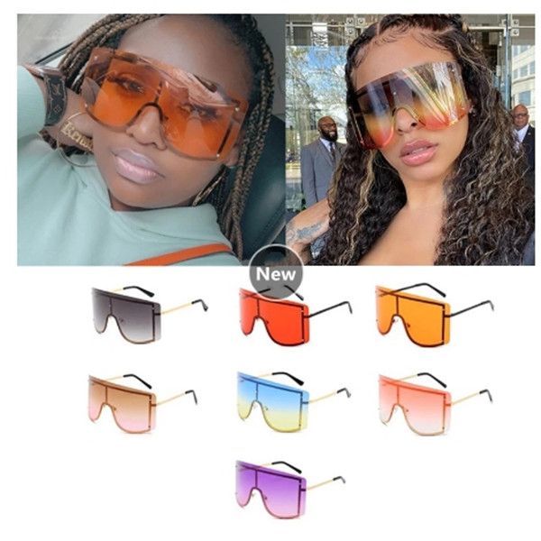 

wholesale one piece oversized shield gradient sun glasses for women brand alloy rimless square sun glasses men cool shades bulk, White;black
