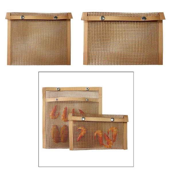 

tools & accessories non-stick brown mesh bag for grill, ptfe bags barbecue pockets sheets outdoor