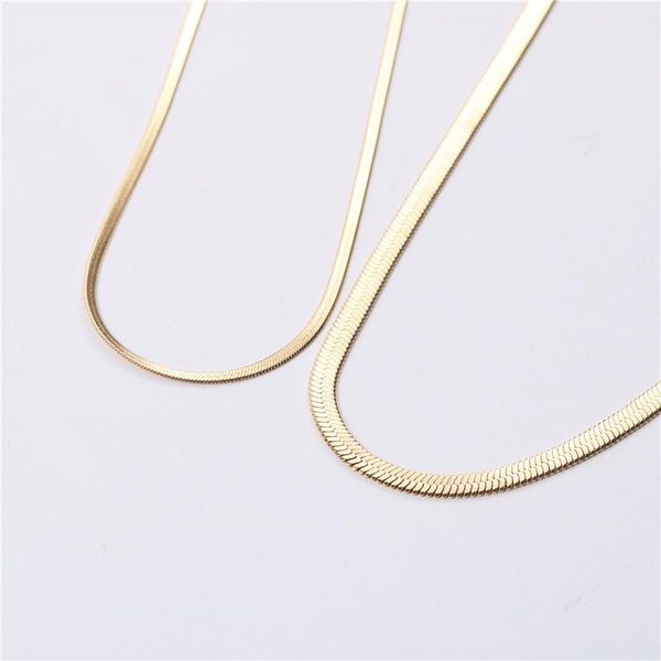 

chokers arrival fashion jewelry stainless steel gold plated snake chain choker necklace, Golden;silver