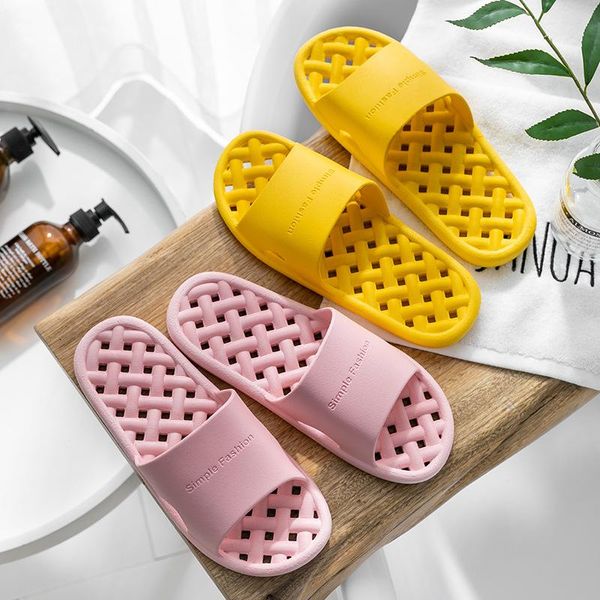 

slippers fashion bathroom home indoor non-slip solid soft bottom slipper sandals women and men flat shoes, Black