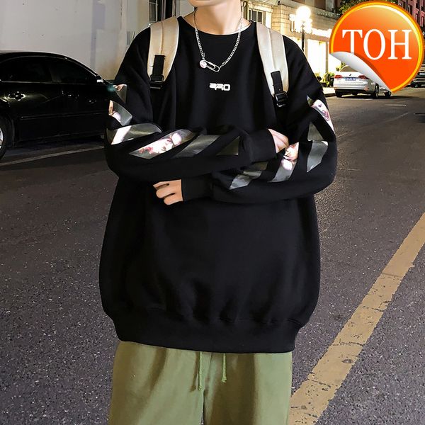 

new off 20ss white black and religious holiday two piece round neck sweater for men women with long sleeves