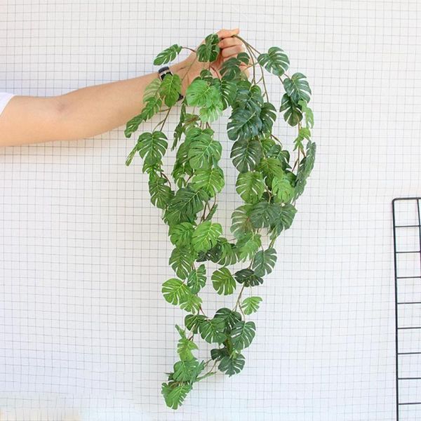 

artificial ivy leaf vine green leaves hanging garland fake foliage flowers home kitchen garden office wedding wall decor decorative & wreath
