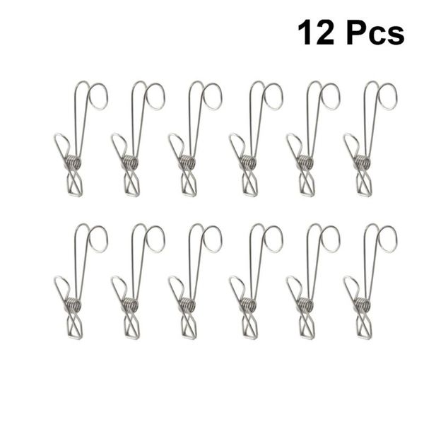 

clothing & wardrobe storage 12pcs stainless steel clothes drying hanger clips multi-purpose windproof clothespin wire for clothesline utilit